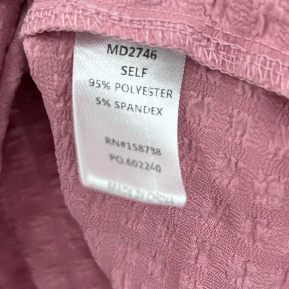 Mable Renee Puff Sleeve Textured Babydoll Dress Pink Cottagecore Womens Sz S - Picture 7 of 11